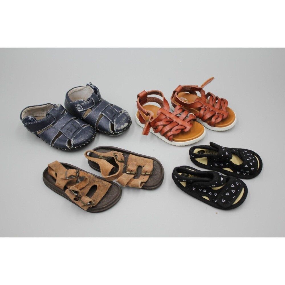 Lot of 4 Pairs Pediped Baby Sizes 3-5 Sandals Myggpp Small Steps Wonder Nation